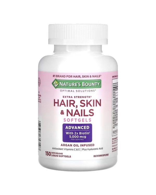 مکمل مو، پوست و ناخن نیچرز بونتی | Nature's Bounty Optimal Solutions Extra Strength Hair, Skin & Nails